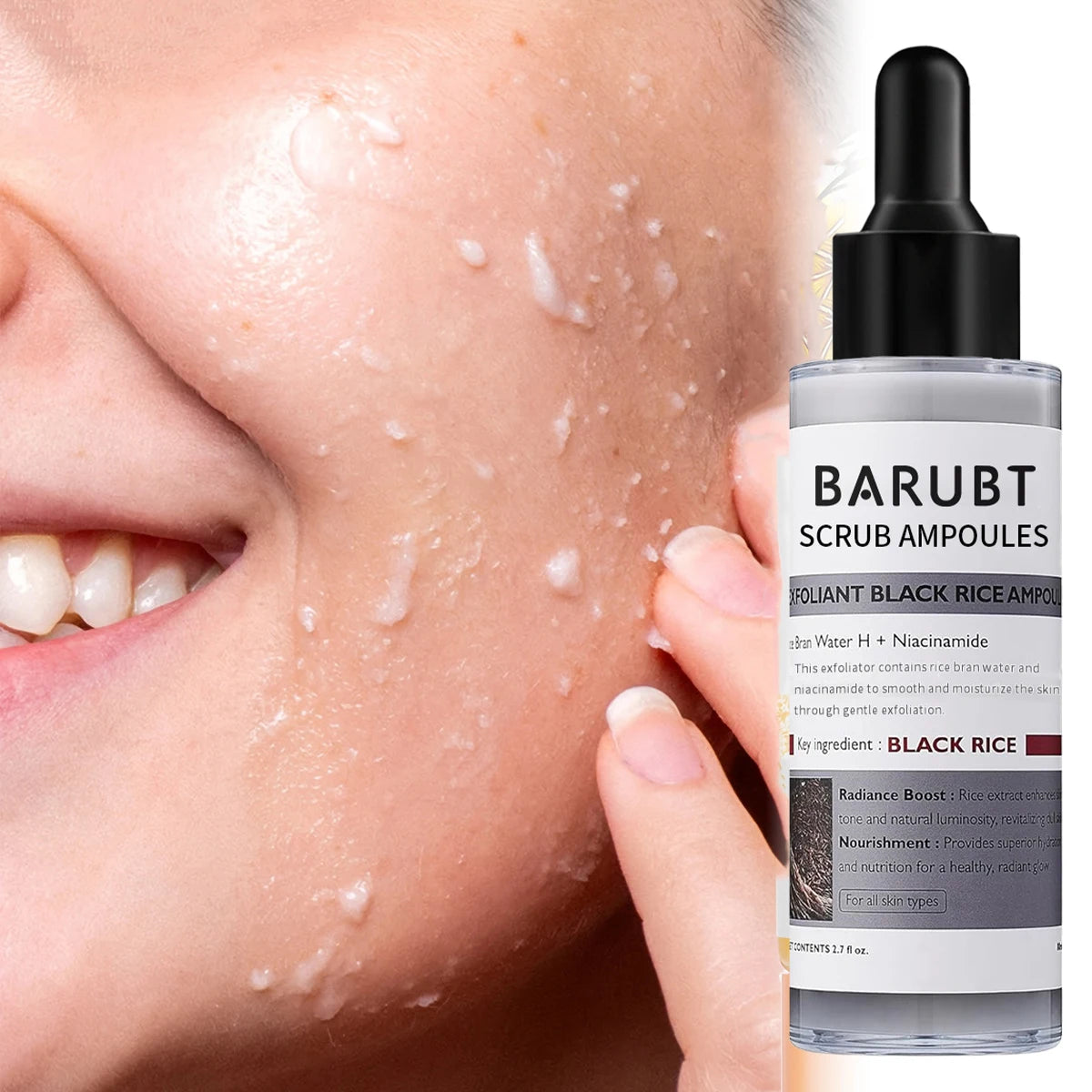 White & Black Rice Exfoliating Scrub – Brightening Face & Body Essence-80ml Bottle