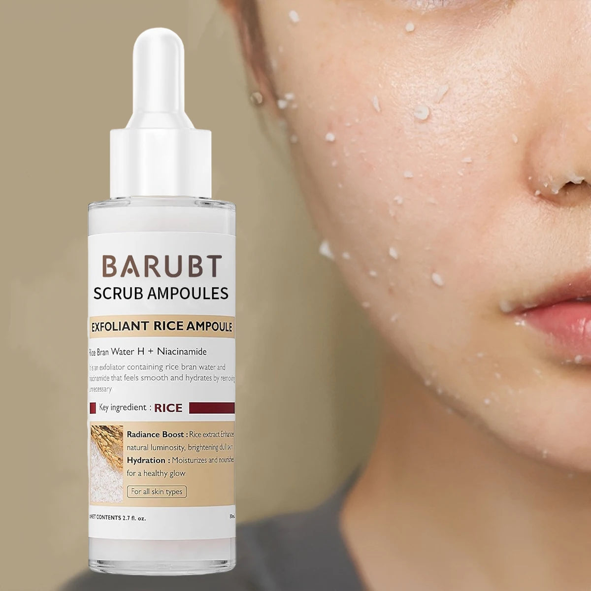 White & Black Rice Exfoliating Scrub – Brightening Face & Body Essence-80ml Bottle