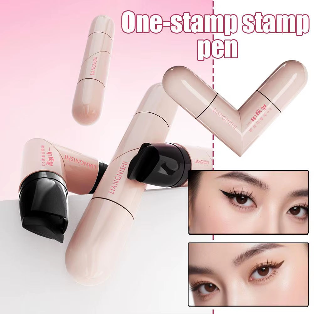 One-Stamp Stamp Pen Left Right Stamp Eyeliner Pen One-Piece Lazy Waterproof Eye Liner Stamp Quick-Drying Makeup Cosmetics